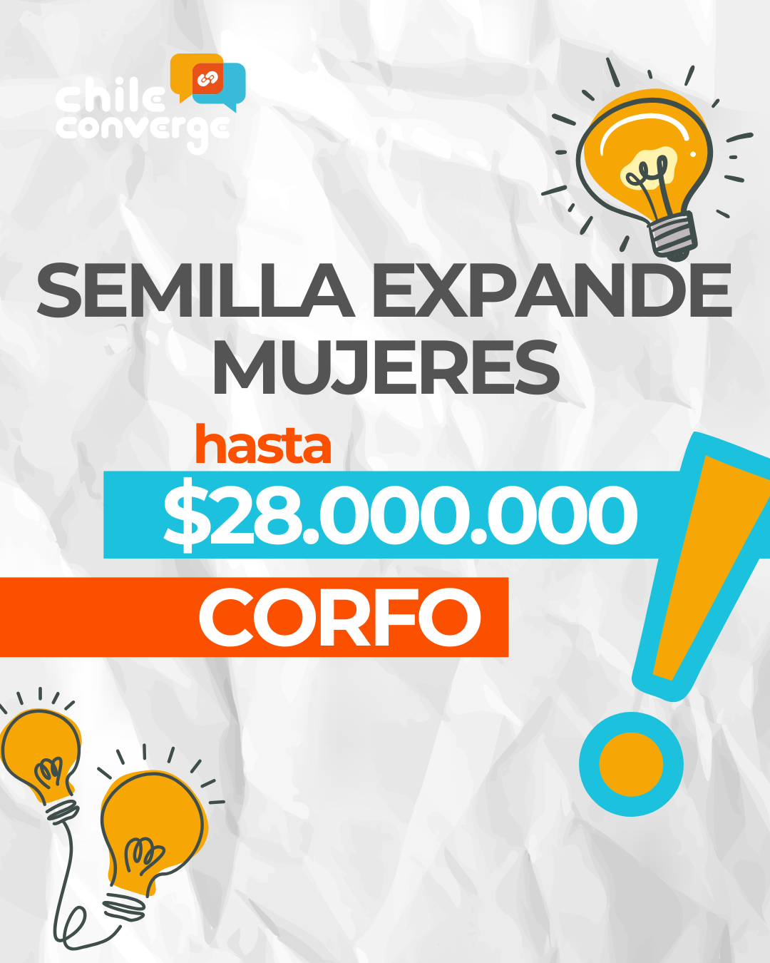 CORFO semilla expande hasta $28 millones para mujeres